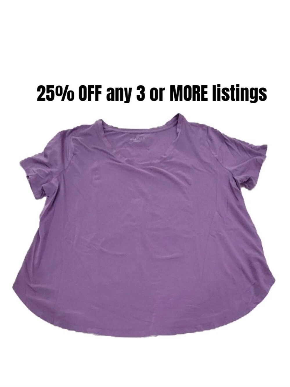 Women's Lavender Short Sleeve Scoop Neck Top Ava & Viv Plus Size 2X
